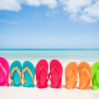Beach flip flop summer wallpaper