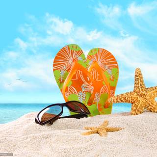Beach flip flop summer wallpaper