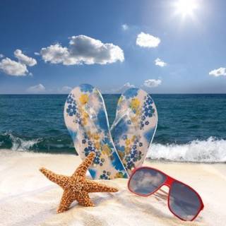 Beach flip flop summer wallpaper