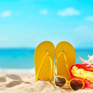 Beach flip flop summer wallpaper