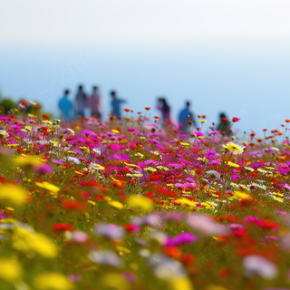 Summer flower field wallpaper