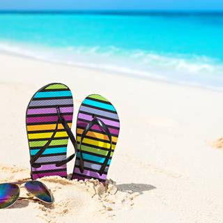 Beach flip flop summer wallpaper