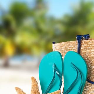 Beach flip flop summer wallpaper