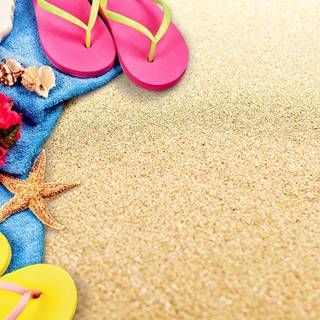 Beach flip flop summer wallpaper