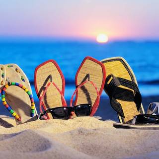 Beach flip flop summer wallpaper