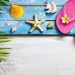 Beach flip flop summer wallpaper