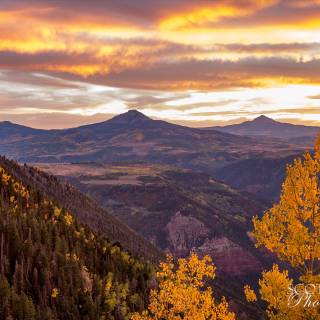 Autumn road sunset wallpaper