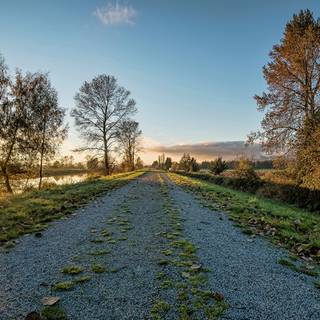 Autumn road sunset wallpaper