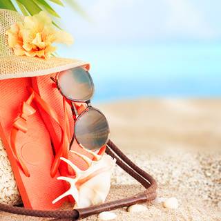 Beach flip flop summer wallpaper