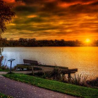 Autumn road sunset wallpaper