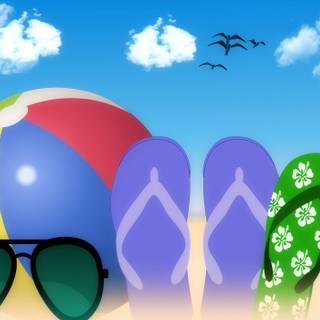 Beach flip flop summer wallpaper