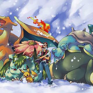 Pokémon starters computer wallpaper
