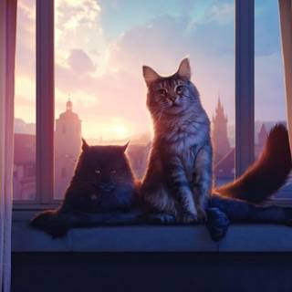 Anime cat 4k wallpaper