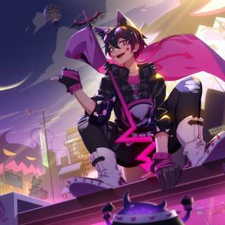 Anime cat 4k wallpaper