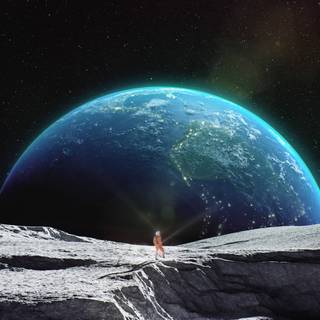 Earth from the moon wallpaper