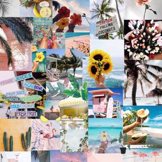 Summer collages iPhone wallpaper