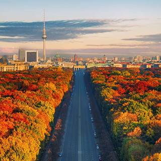 Red autumn 3840x1080 wallpaper