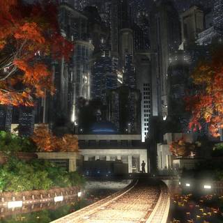 Red autumn 3840x1080 wallpaper