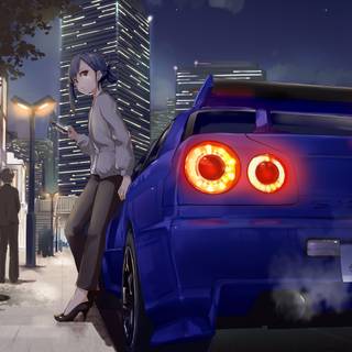 Car anime 4k wallpaper