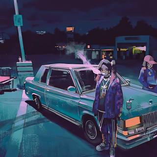 Car anime 4k wallpaper