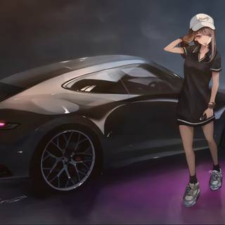 Car anime 4k wallpaper