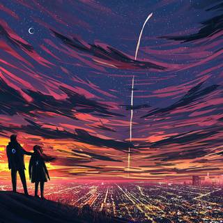 Young couple laptop wallpaper