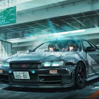 Anime car PC wallpaper