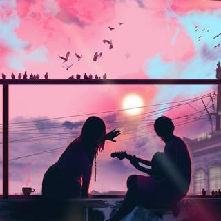 Aesthetic couple 4k wallpaper