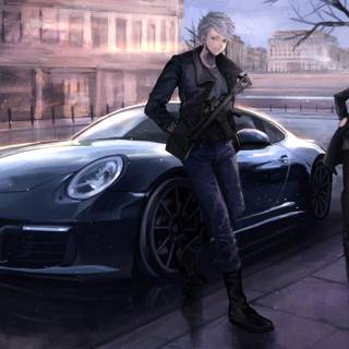 Car anime 4k wallpaper