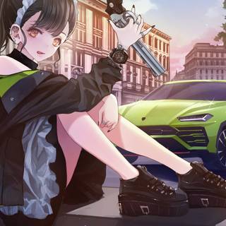 Car anime 4k wallpaper