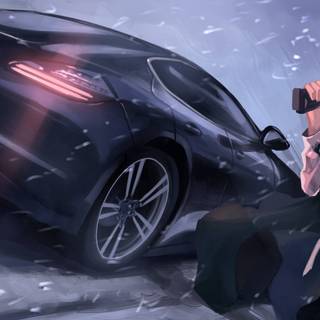 Car anime 4k wallpaper