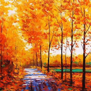 Autumn forest art wallpaper