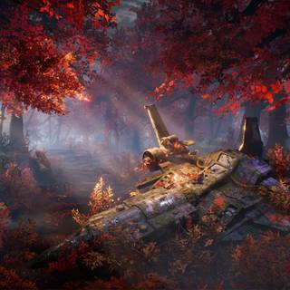 Autumn forest art wallpaper