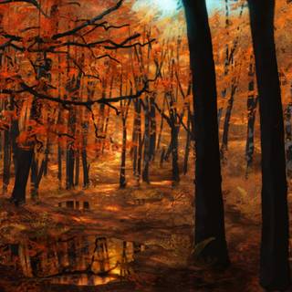 Autumn forest art wallpaper