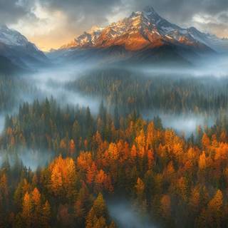 Autumn forest art wallpaper