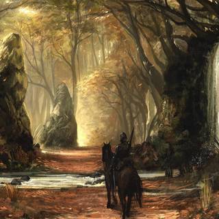 Autumn forest art wallpaper