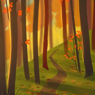 Autumn forest art wallpaper