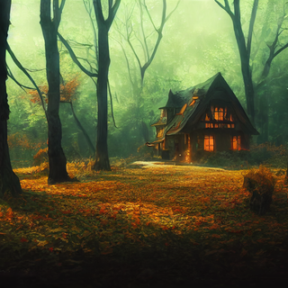 Autumn forest art wallpaper