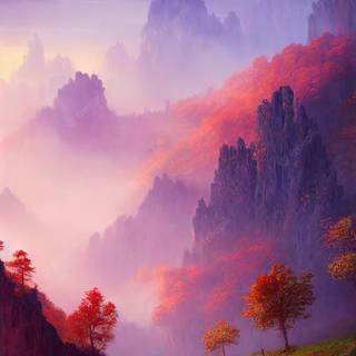 Autumn forest art wallpaper