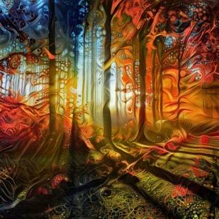 Autumn forest art wallpaper