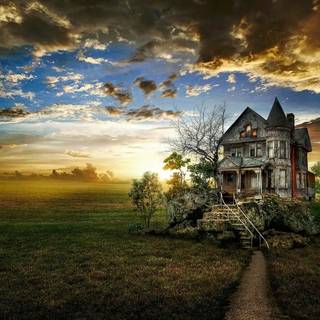 Old mansion wallpaper