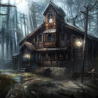 Old mansion wallpaper