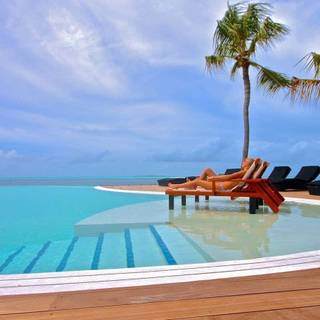 Summer pool resort wallpaper