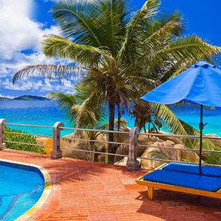 Summer pool resort wallpaper