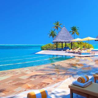 Summer pool resort wallpaper