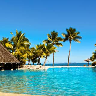 Summer pool resort wallpaper