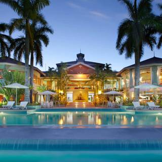 Summer pool resort wallpaper