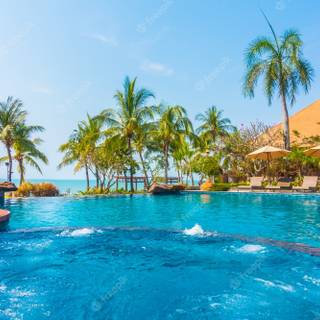 Summer pool resort wallpaper