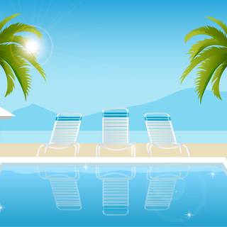 Summer pool resort wallpaper