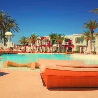 Summer pool resort wallpaper